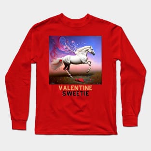 Valentine Sweetie (white prancing horse) Long Sleeve T-Shirt